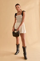 Hazel Bow Strap Contrast Stitch Romper