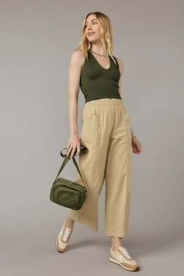 Olivia Double Pocket Culotte Pants Tan