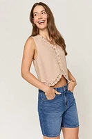 Evelyn Crochet Trim Sweater Vest