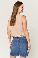 Evelyn Crochet Trim Sweater Vest