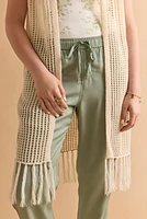 Bonnie Open Gauge Fringe Long Cardigan