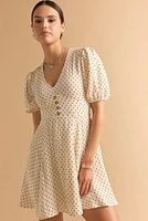 Marsha Polka Dot Front Button Mini Dress