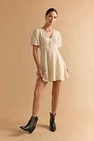 Marsha Polka Dot Front Button Mini Dress