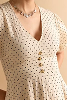 Marsha Polka Dot Front Button Mini Dress