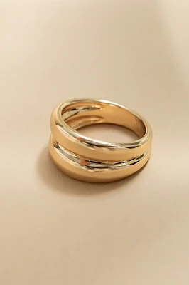 Denise Double Dome Gold Ring