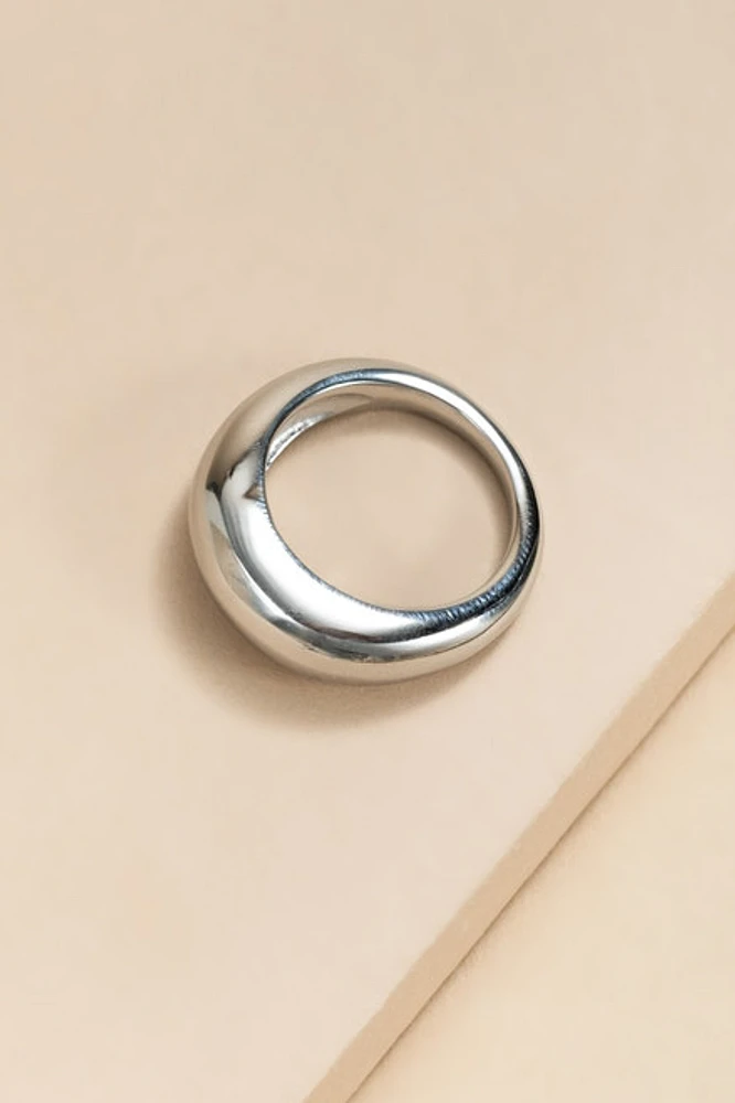 Linda Stainless Steel Dome Ring