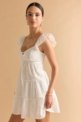 Lolla Eyelet Babydoll Mini Dress