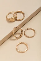 Lenora Mixed Style Gold Ring Set