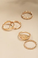 Lenora Mixed Style Gold Ring Set