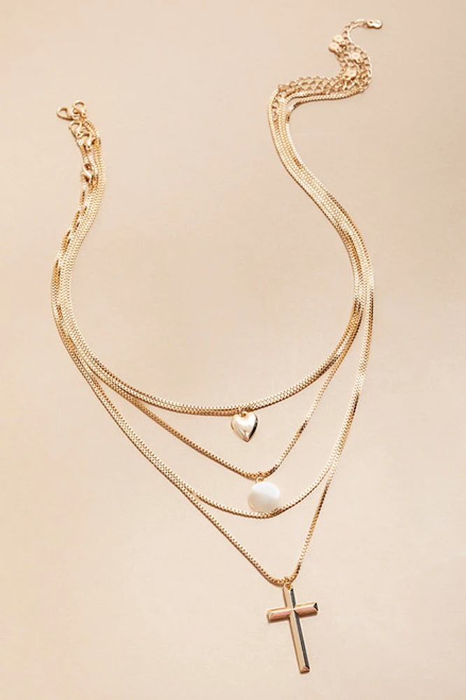 Tonya Layered Gold Chain Pendant Necklace