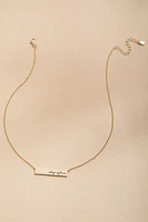 Always and Forever Engraved Bar Pendant Necklace