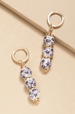 Norma Ceramic Bead Linear Drop Earrings