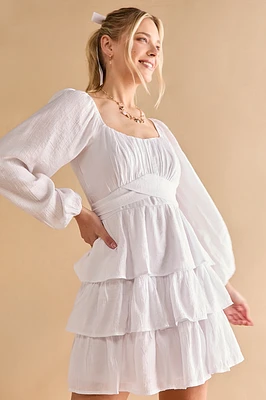 Alisa Long Sleeve Tiered Mini Dress