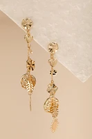 Katherine Linear Shaky Gold Charm Drop Earrings