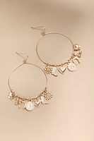 Sandra Mixed Shaky Charm Large Hoop Earrings