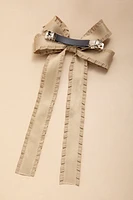 Sandra Ruffle Edge Bow With Tails Hair Barrette