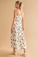 Juliana Fruit Print Tiered Maxi Dress
