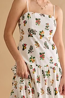 Juliana Fruit Print Tiered Maxi Dress