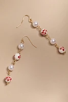 Kirsten Pearl And Ceramic Ball Linear Drop Earrings