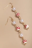 Kirsten Pearl And Ceramic Ball Linear Drop Earrings