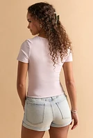 yummi by francesca's Crewneck Short Sleeve Top