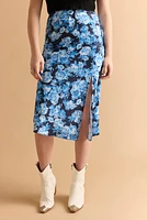 Pamela Satin Floral Midi Skirt