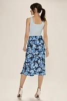 Pamela Satin Floral Midi Skirt