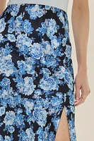 Pamela Satin Floral Midi Skirt