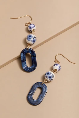 Carrie Ceramic Linear Drop Earrings