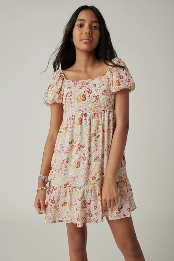 Hello Franki Floral Chiffon Bowback Dres for girls