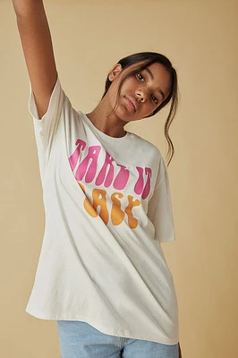 Hello Franki Oversized Take It Easy Tee for girls