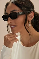 Deborah Rectangle Pearl Bow Side Sunglasses