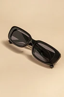 Deborah Rectangle Pearl Bow Side Sunglasses