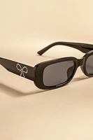Deborah Rectangle Pearl Bow Side Sunglasses