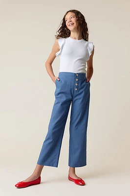 Hello Franki 3 Button Wide Leg Pant for girls