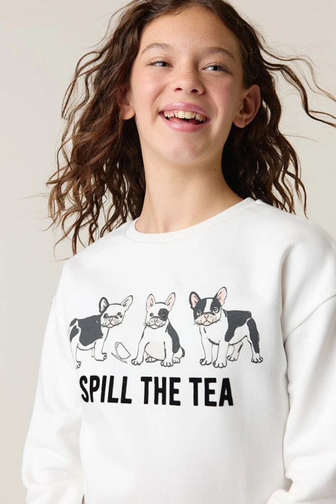 Hello Franki Spill The Tea Sweatshirt for girls