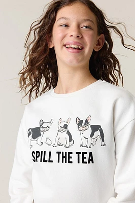 Hello Franki Spill The Tea Sweatshirt for girls