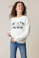 Hello Franki Spill The Tea Sweatshirt for girls