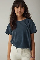 Hello Franki Olivia Cropped Slub T-Shirt for girls Navy