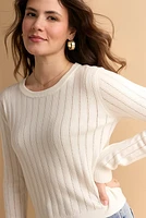 Hannah Long Sleeve Pointelle Pullover Sweater