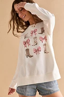 Katie Boots and Bows Graphic Sweatshirt