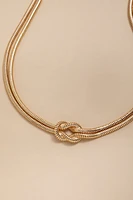 Carissa Double Tube Knot Pendant Necklace