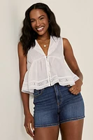 Maggie Eyelet Button Down Top