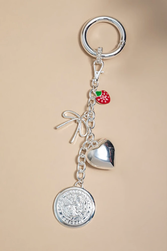 Kathie Mixed Style Shaky Silver Bag Charm