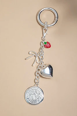 Kathie Mixed Style Shaky Silver Bag Charm