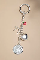 Kathie Mixed Style Shaky Silver Bag Charm