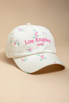 Los Angeles 1989 Floral Baseball Hat