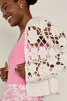 Pam Floral Macrame Cardigan