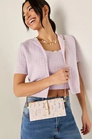 Jill Floral Canvas Chain Strap Wallet
