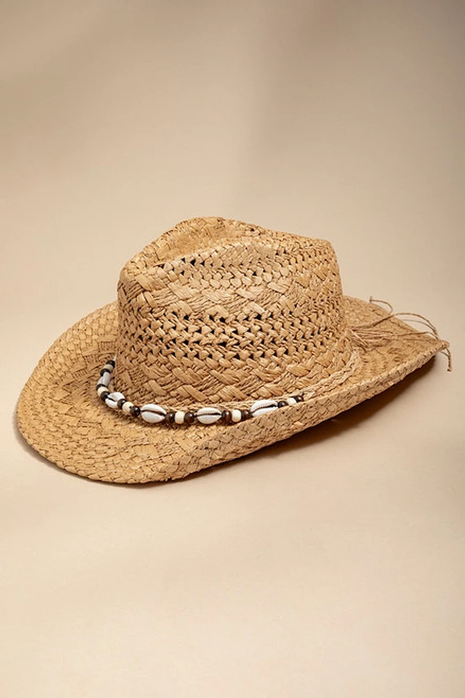 Allie Seashell Straw Cowboy Hat